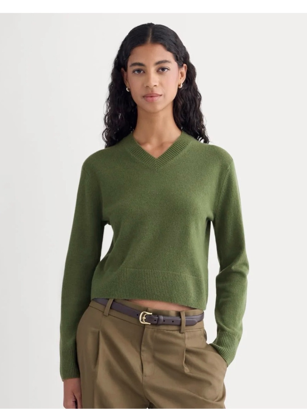 Everlane cashmere high v neck sweater like new